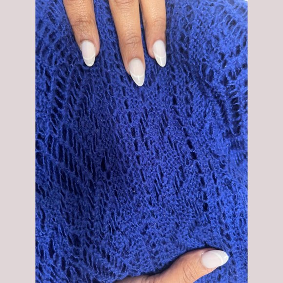 Blue Knitted Infinity Scarf - Picture 4 of 4